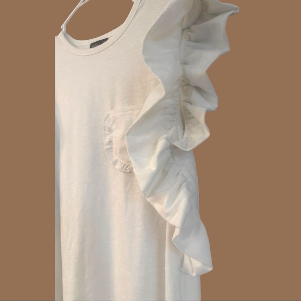 White‎ Ruffle Sleeve Top - Picture 4 of 6